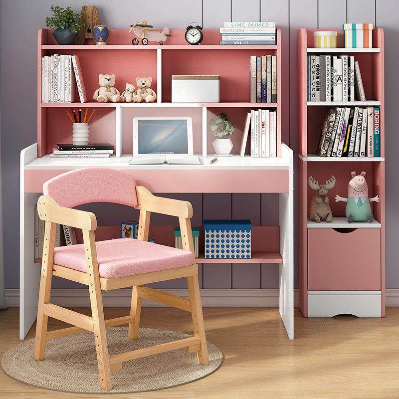 儿童书桌学习桌椅子小学生书柜书架一体可升降写字桌椅套装小户型