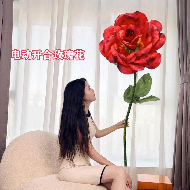 大型电动机械开合玫瑰花仿真花开合纸艺花婚庆道具橱窗布置摆设美,家居饰品,仿真花/假花,淘宝优惠券,粉丝福利购,淘宝优惠卷