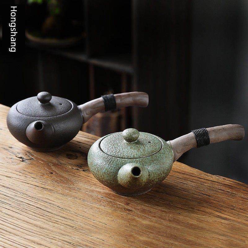 中国风格粗陶边柄泡茶茶壶大容量家用功夫茶具单壶茶具办公室茶具,餐饮具,茶壶,淘宝优惠券,粉丝福利购,淘宝优惠卷