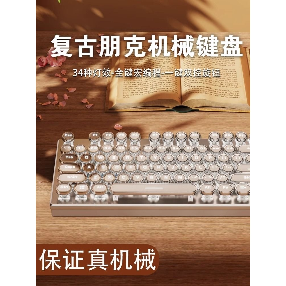 双飞蛇蒸汽朋克有线机械键盘鼠标套装青轴台式电脑游戏电竞办公