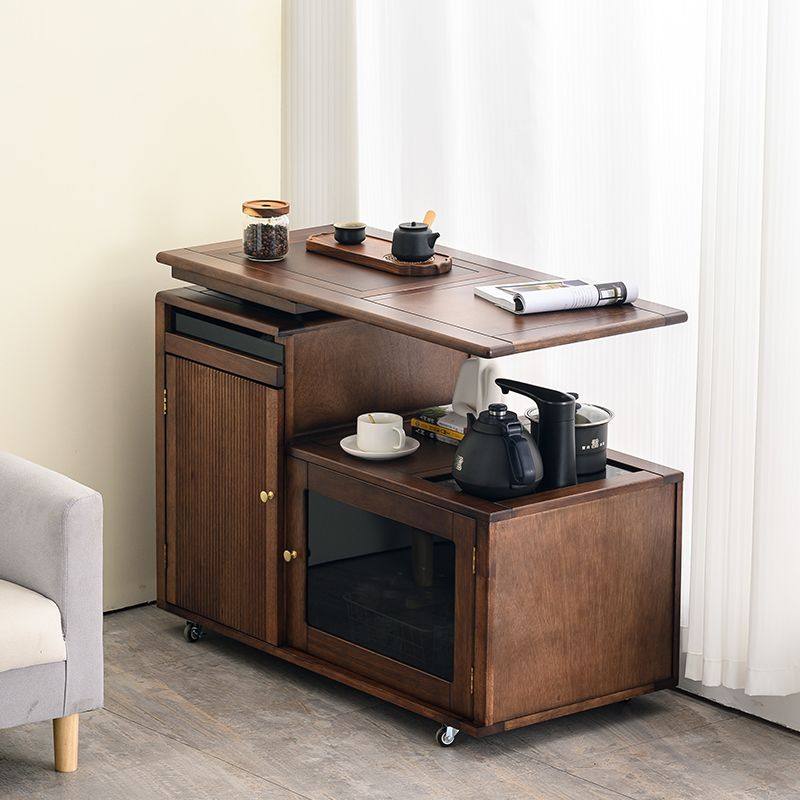 可移动旋转茶台烧水壶一体家用阳台小茶桌轻奢高级感实木茶车边柜,商业/办公家具,办公茶水柜,淘宝优惠券,粉丝福利购,淘宝优惠卷