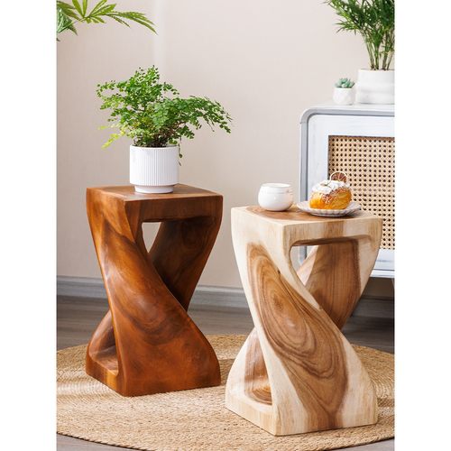 泰国实木墩子矮凳家用原木边几创意坐凳根雕木头树桩摆件花架花凳