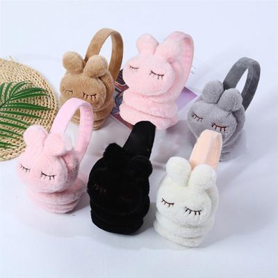 网红Winter Warm Earmuff For Girls Plush Warm Rabbit Earcap g