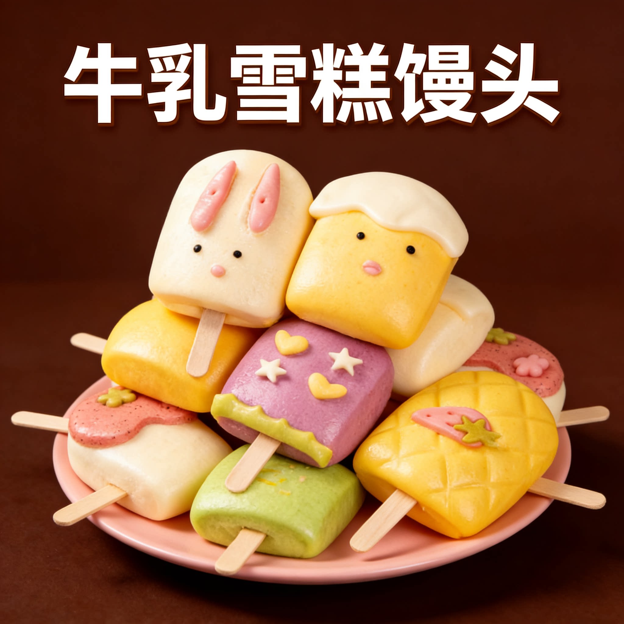 无添加防腐果蔬牛乳雪糕馒头儿童早餐半成品加热即食宝宝卡通包子