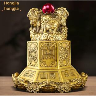 碧秀饰品黄铜聚宝盆客厅装饰家居八方来彩八卦钱办公室乔迁礼物