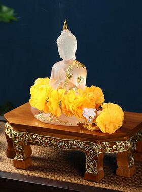 异丽泰式实木佛像坐台泰国木质工艺品摆饰家用观音供架供奉台底座