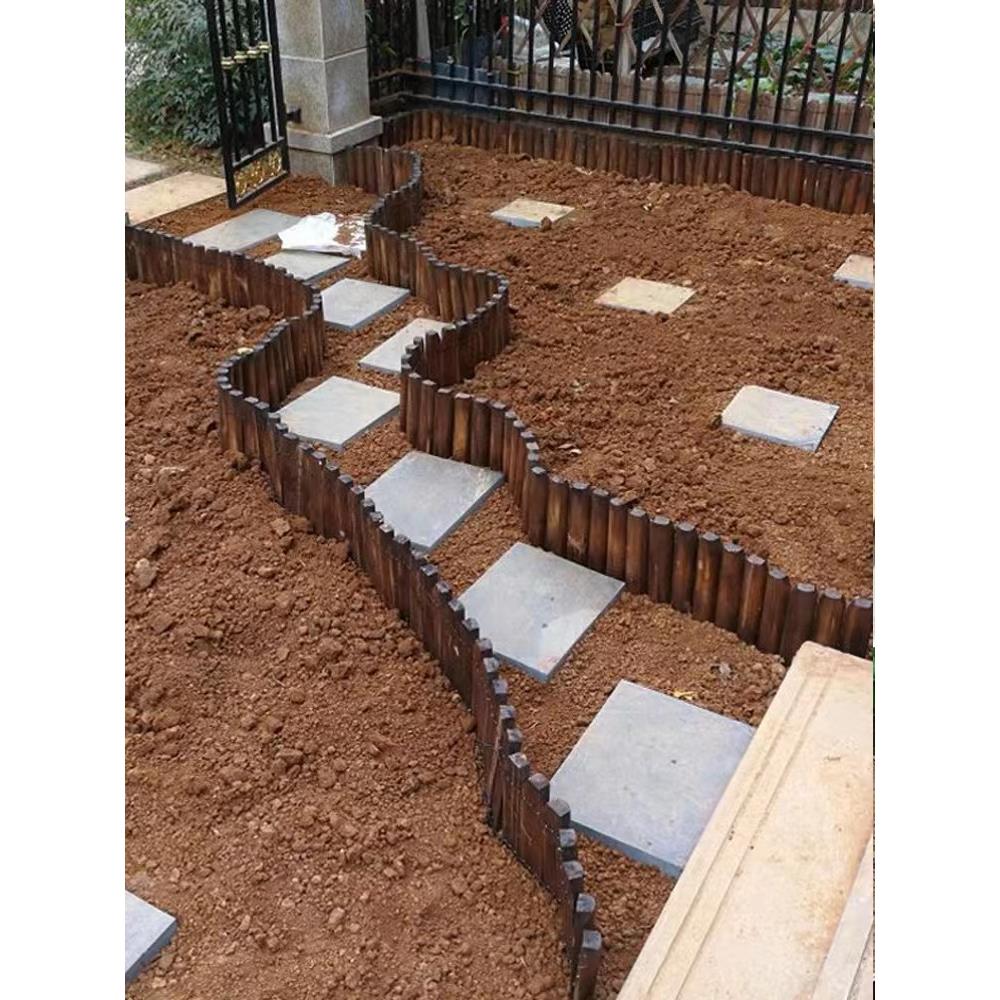 防腐木栅栏插土围栏户外花园庭院小篱笆围墙室外装饰木桩花坛护栏