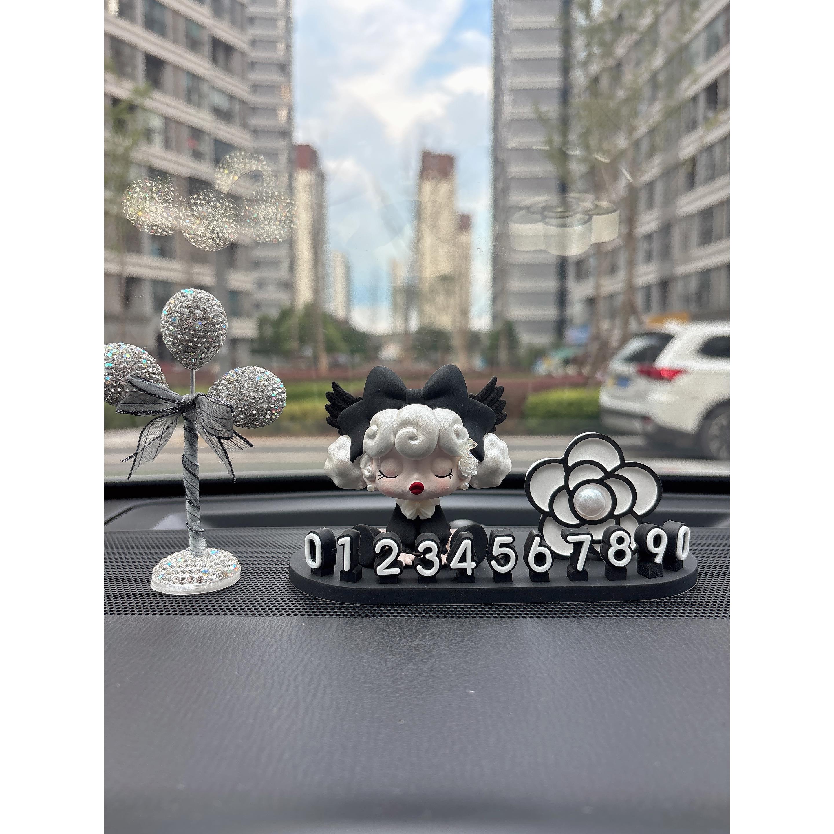 【专利】汽车中控台装饰车载临时停车挪电话号码牌高级感摆件女生