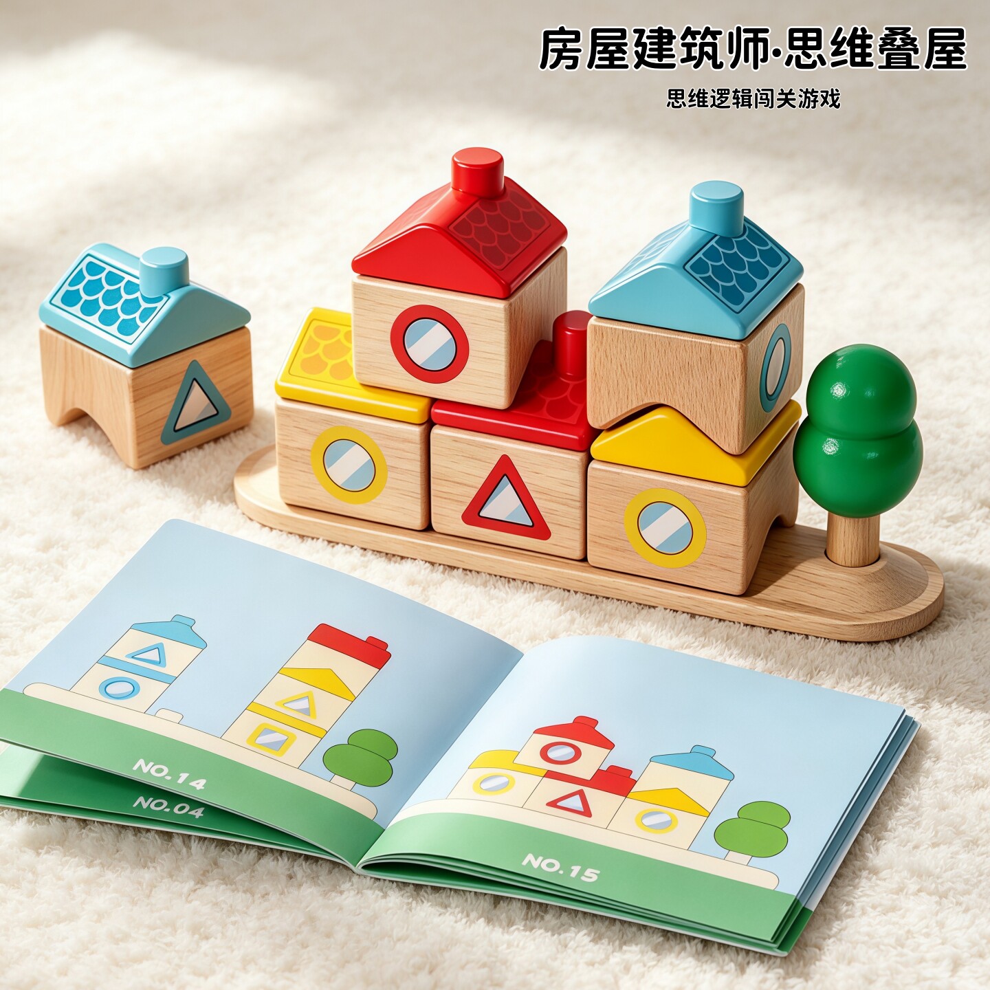 儿童巧手叠楼积木逻辑思维训练闯关桌游3岁以上6宝宝早教益智玩具