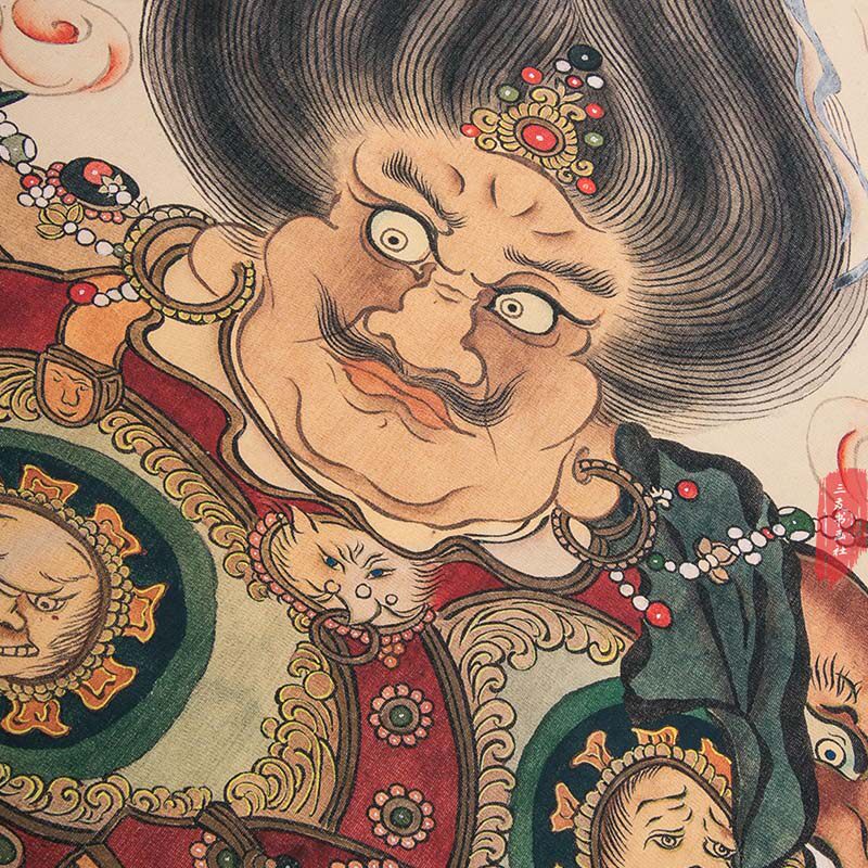 国画天王毗琉璃像南方增长天王像古画复制微喷画心未装裱临摹装饰