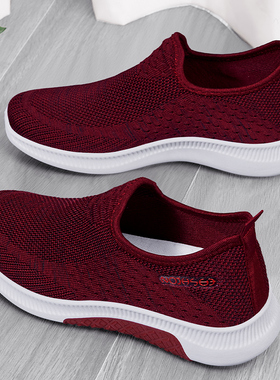 老北京布鞋女新款春秋一脚蹬老人鞋奶奶舒适软底防滑中老年妈妈鞋