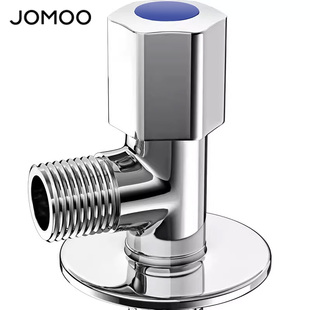 九牧冷热水三角阀全铜加厚家用水阀开关水龙头4分四直通八字阀门