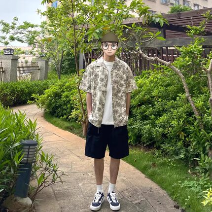 男装2024新款夏装小众设计师男装高级感衬衫套装男夏装T恤一整套