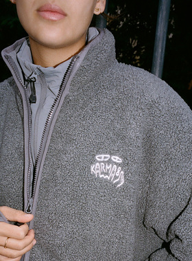 Karma8a 法国攀岩潮牌仿羊羔绒外套加厚棉服新款休闲户外攀岩外套