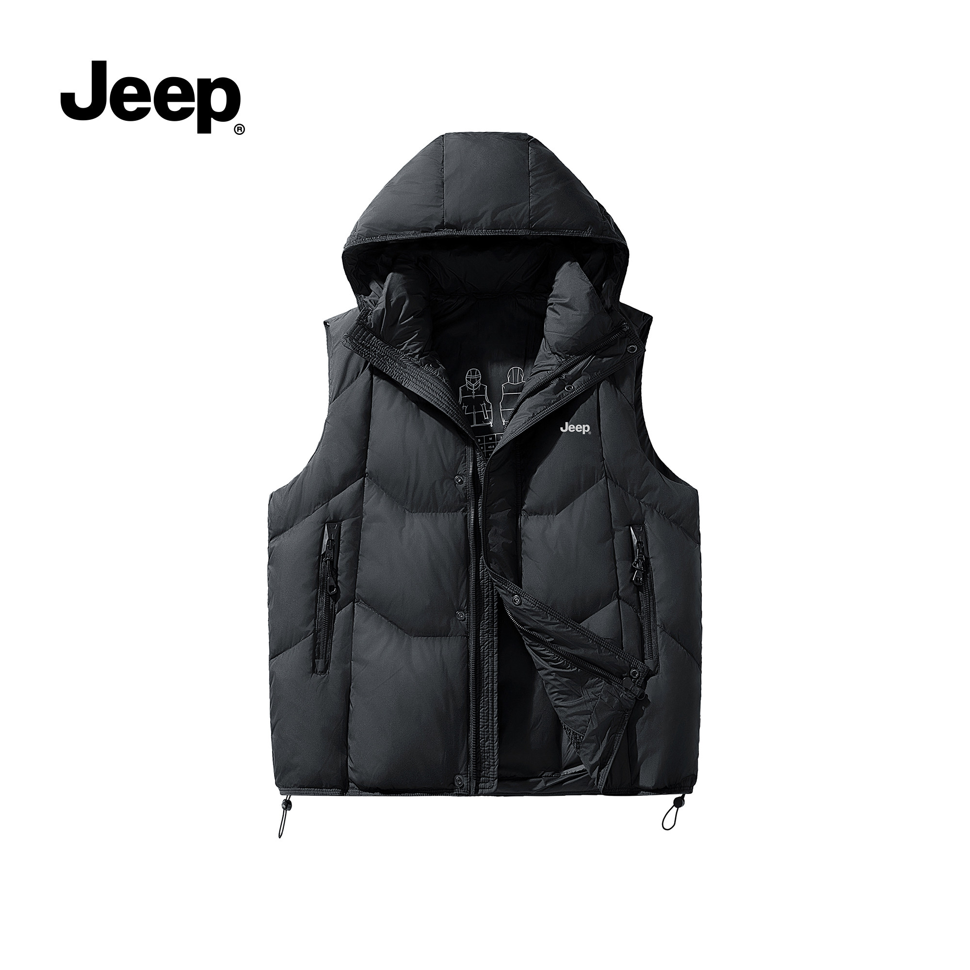 Jeep吉普冬季防风保暖羽绒马甲图片