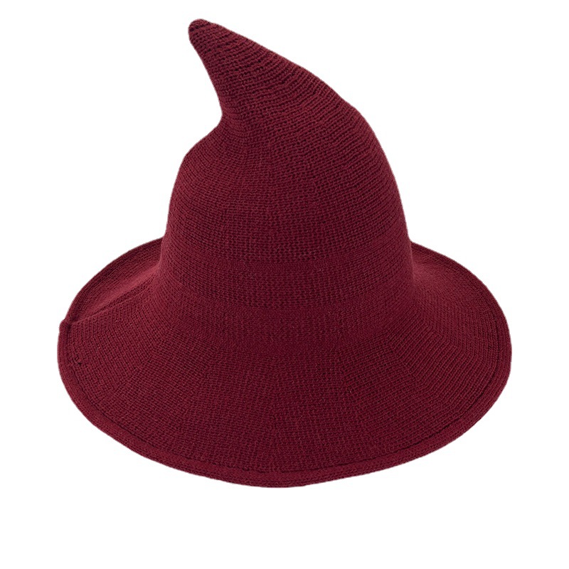 网红Festival Personality Wizard Hat Pointed Halloween Knitte