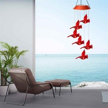 Chime Solar Decoration Bird Out Garden Wind Lamp 网红Red Led