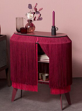 法国IBRIDE进口流苏装饰柜现代轻奢家居卧室组装餐彩色边柜储物