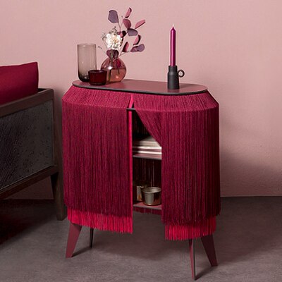 法国IBRIDE进口流苏装饰柜现代轻奢家居卧室组装餐彩色边柜储物