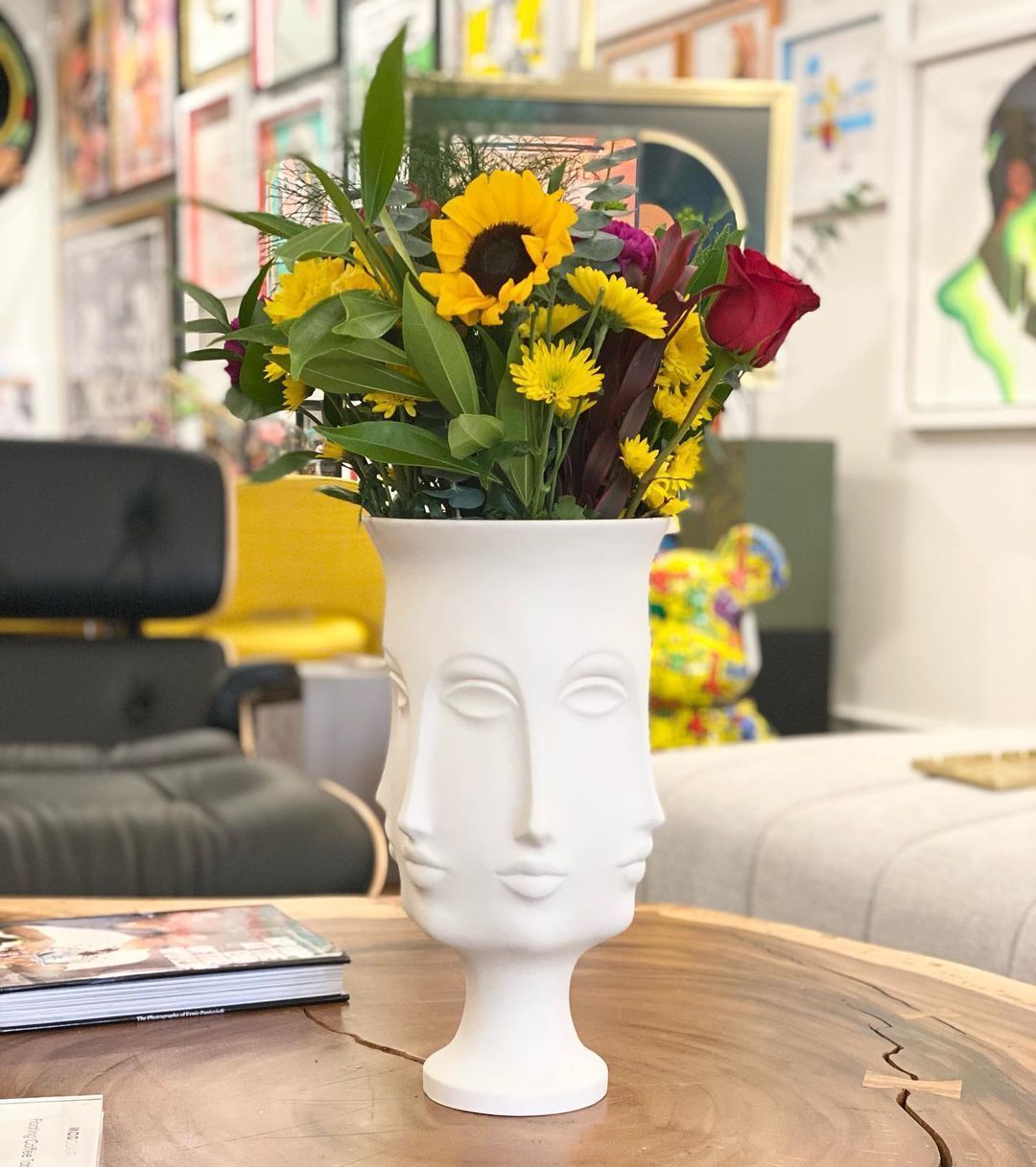 美国Jonathan Adler DORA MAAR女性脸陶瓷器花瓶艺术摆件家居花器