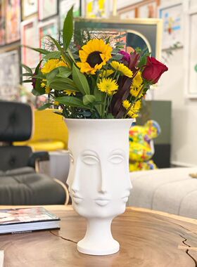 美国Jonathan Adler DORA MAAR女性脸陶瓷器花瓶艺术摆件家居花器