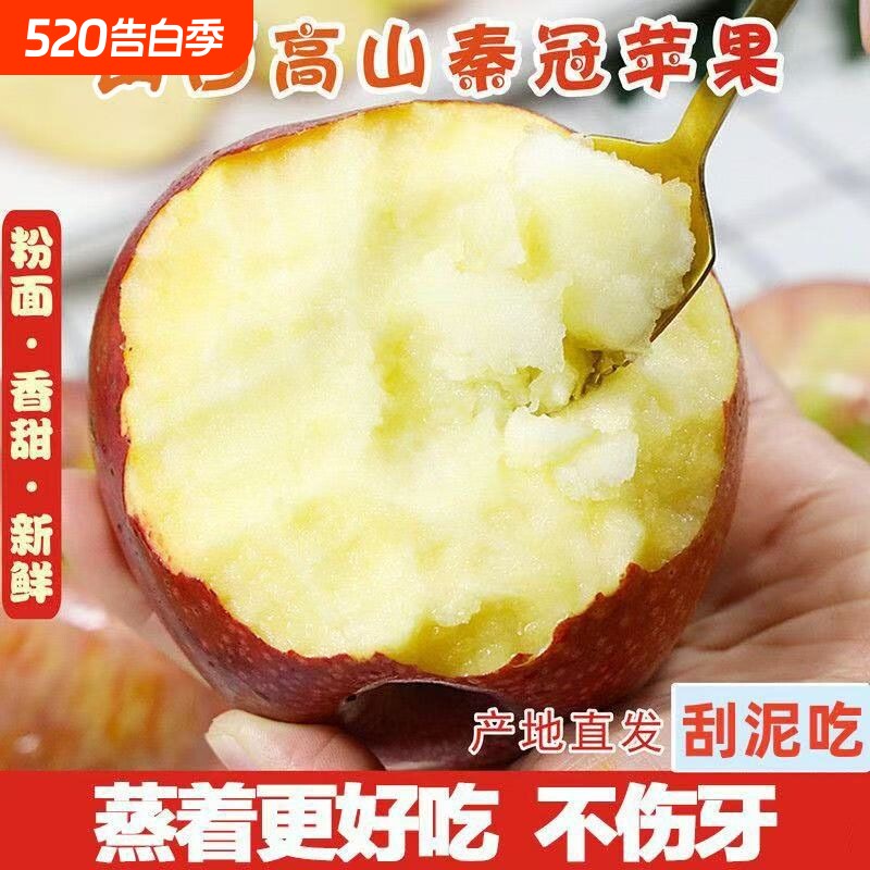 山西秦冠粉面苹果4.5/8.5斤脆甜苹果老人宝宝水果蛇果新鲜整箱
