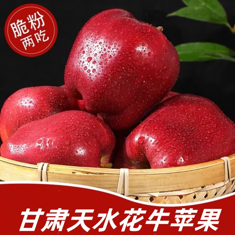 新鲜现摘甘肃花牛苹果苹果整箱孕妇当季苹果新鲜水果粉面宝宝辅