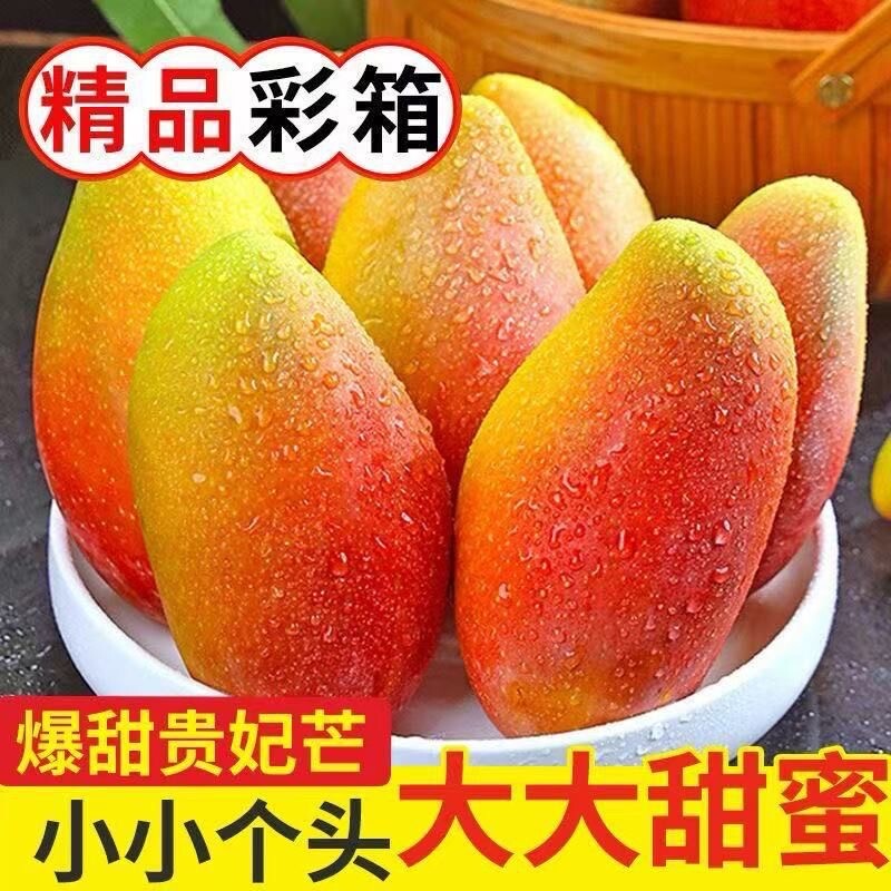 正宗海南.贵妃芒带箱4.5斤单果50-100克