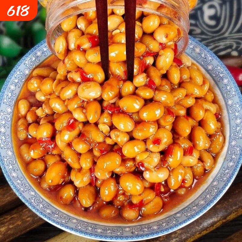 湘往香辣腊八豆湖南特产下饭菜拌饭黄豆酱即食开味好吃酱豆280克