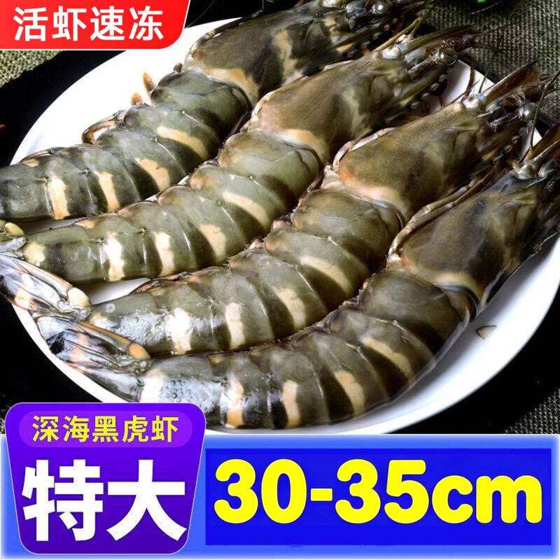 黑虎虾超大新鲜巨大老虎虾鲜活速冻特大九节海虾海鲜水产深海捕捞