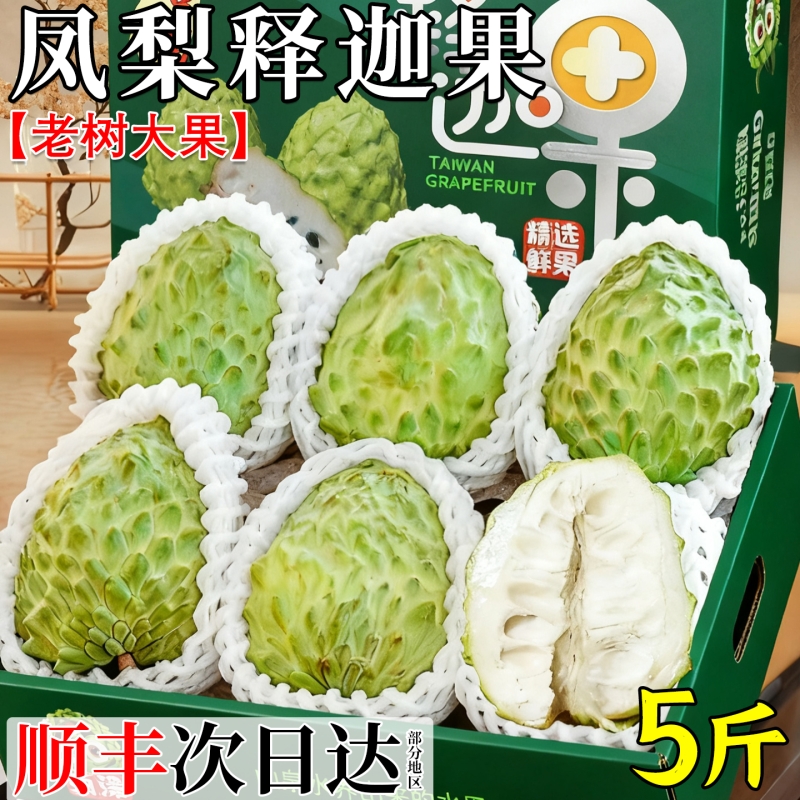 顺丰礼盒 凤梨释迦果5斤新鲜水果当季现摘佛头果冰淇淋番荔枝大果