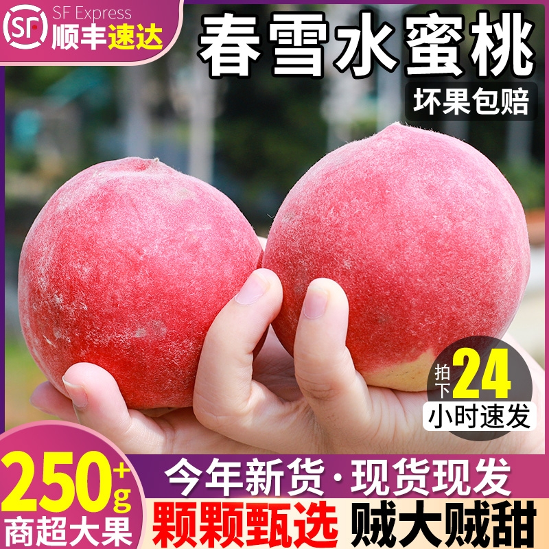 顺丰春雪水蜜桃当季新鲜水果桃子孕妇大果脆毛桃现摘现发整箱包邮