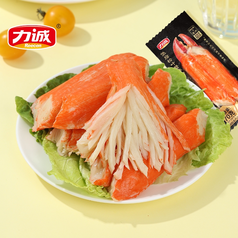 力诚低脂松叶蟹柳斜切手撕蟹味棒大大支高蛋白即食真蟹肉早餐营养