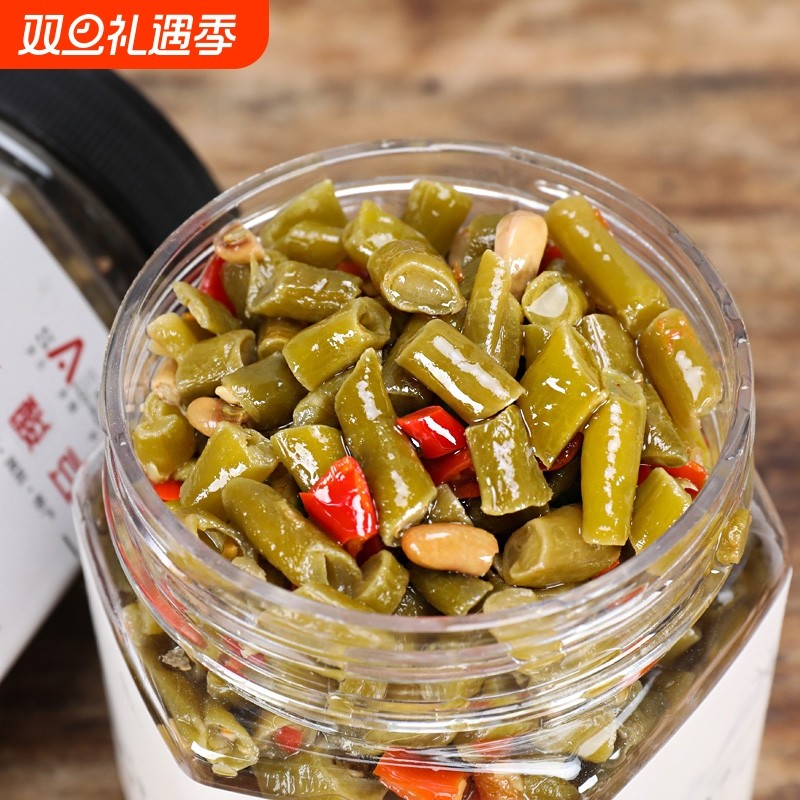 三知情酸豆角湖南下饭菜开味腌制泡菜咸菜农家自制罐装香辣小菜