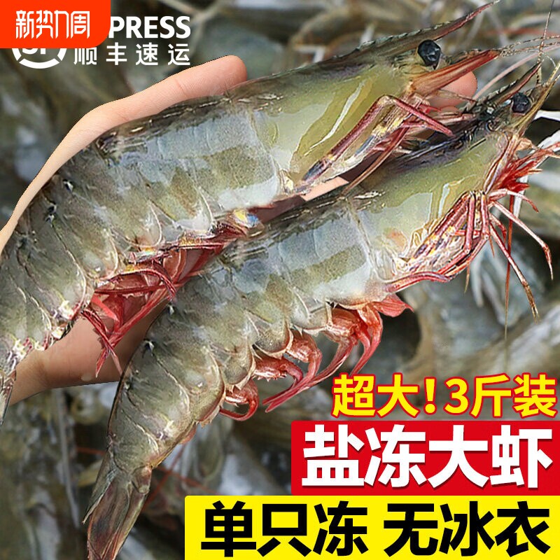 大虾鲜活冷冻特大号速冻青岛海鲜生鲜冻虾白虾王牌新鲜水产基围虾