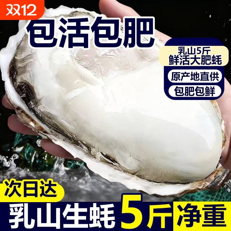 乳山生蚝鲜活特大海蛎子刺身新鲜牡蛎整箱商用批发海鲜5斤方旗舰