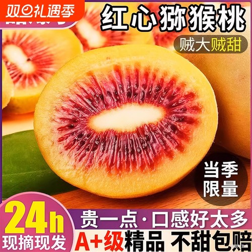 四川红心猕猴桃新鲜奇异果30枚装当季现摘蒲江弥猴桃水果礼盒整箱