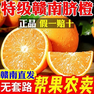 正宗赣南脐橙江西橙子带叶甜橙新鲜水果净重9斤赣州安远基地直发