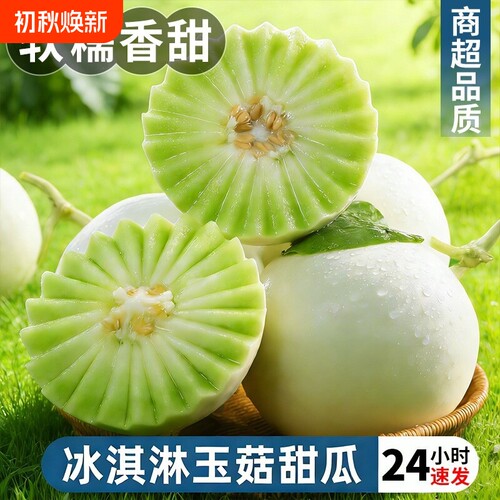 海南玉菇甜瓜9斤新鲜水果当季正宗冰淇淋蜜瓜香瓜羊角瓜整箱包邮