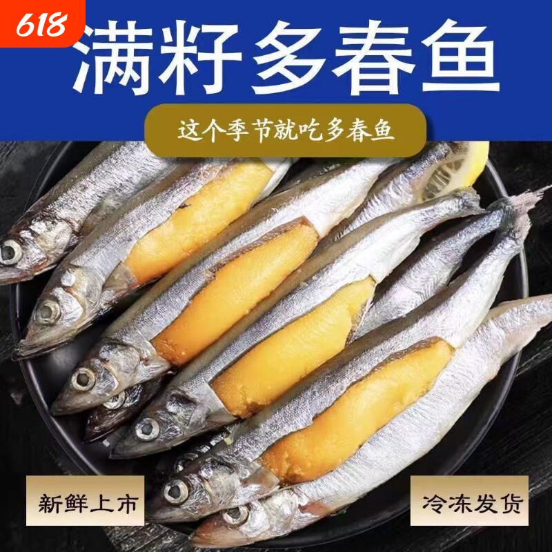 多春鱼满籽新鲜籽鱼冷冻海鲜水产鲜活海鱼烧烤食材生鲜批发年货节