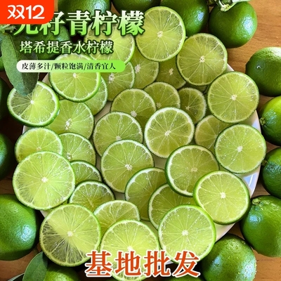 云南新鲜皮薄汁多青柠檬香水小柠檬塔希提酸爽无籽缅甸泰国风味