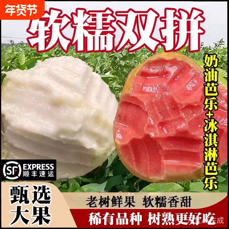 顺丰软糯芭乐双拼5斤新鲜水果应当季软糯番石榴胭脂红整箱树上熟