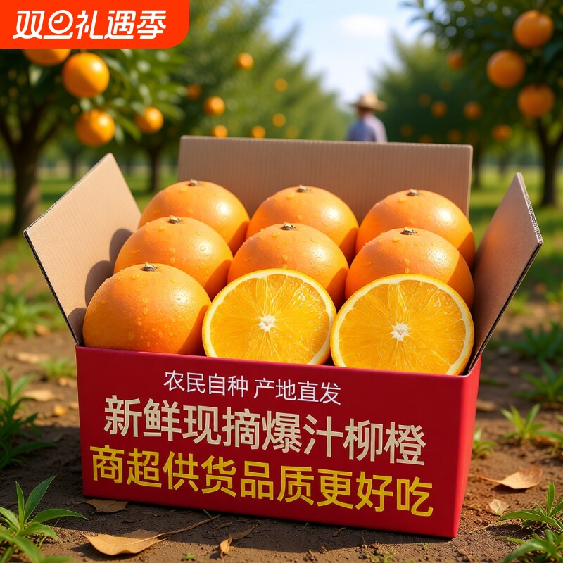 正宗现摘高山柳橙脐橙大果新鲜橙子当季水果冰糖5斤果冻春橙纯甜9