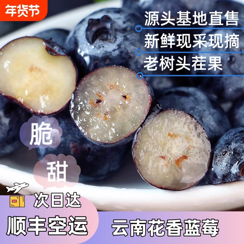 云南蓝莓鲜果新鲜当季水果高端大果高山25花香孕妇整箱顺丰现摘,水产肉类/新鲜蔬果/熟食,蓝莓,淘宝优惠券,粉丝福利购,淘宝优惠卷