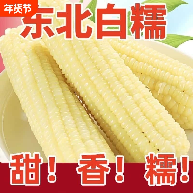 2025年头茬东北白糯玉米甜糯粘玉米真空包装玉米棒黏苞米粗粮代餐