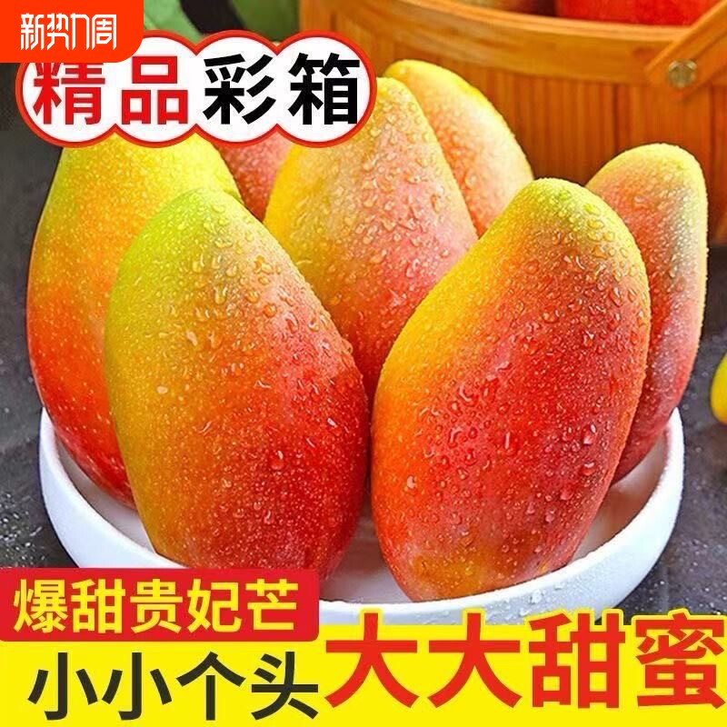 【彩箱】正宗海南贵妃芒果应季红金龙新鲜孕妇薄皮水果甜心当季