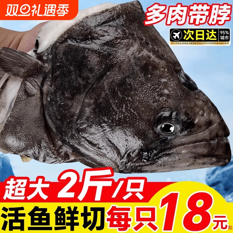 深海鲽鱼整条蝶鱼中段碟鱼新鲜冷冻海水鱼偏口鱼鸦片鱼比目鱼超大