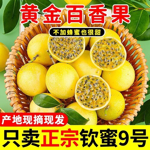 钦蜜9号黄金百香果特大果新鲜鲜果5斤孕妇水果百香果大果纯甜果