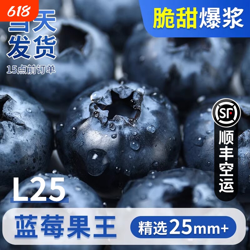 花香蓝莓鲜果包邮整箱蓝梅新鲜采摘多顺丰包邮新鲜水果现摘盒装