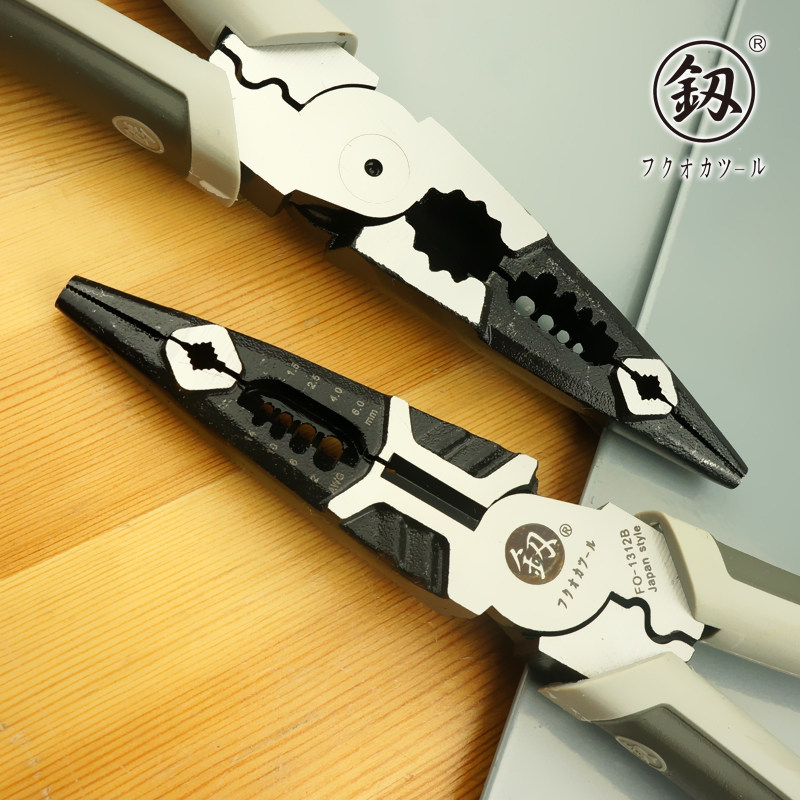速发福冈工具工业级综合尖嘴钳尖咀钳子电工用剥线钳多功能省力钳